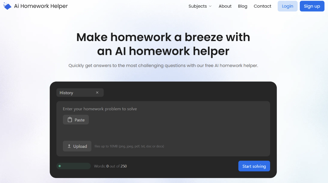 AI Homework Helper Test